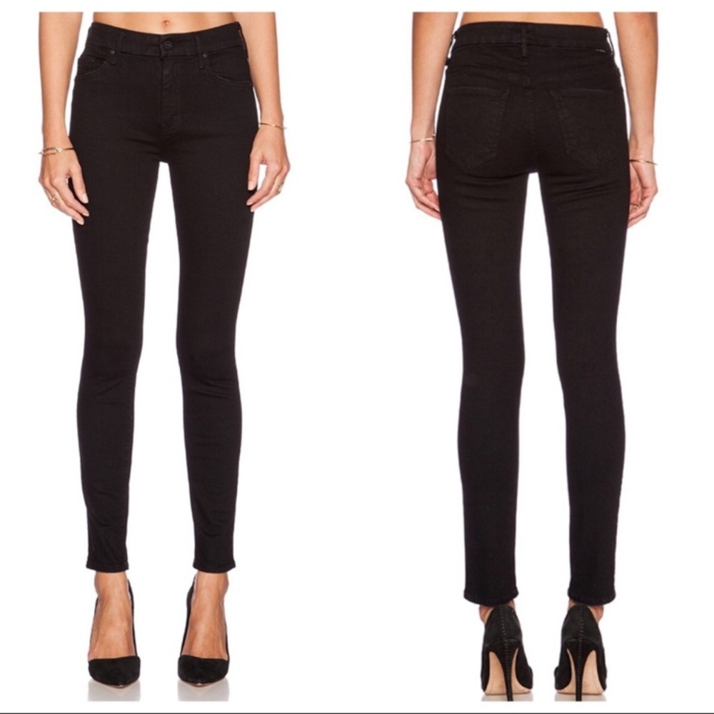 Mother The Looker‎ Skinny Black Not Guilty Jeans Stretch Denim Women’s Sz 26